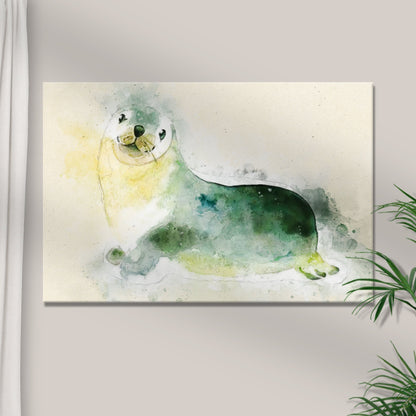 Arctic Seal Pup's Return  Canvas Wall Art